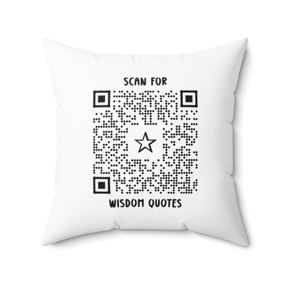 Inspiration – Pillow – White – Scan for Wisdom Quotes