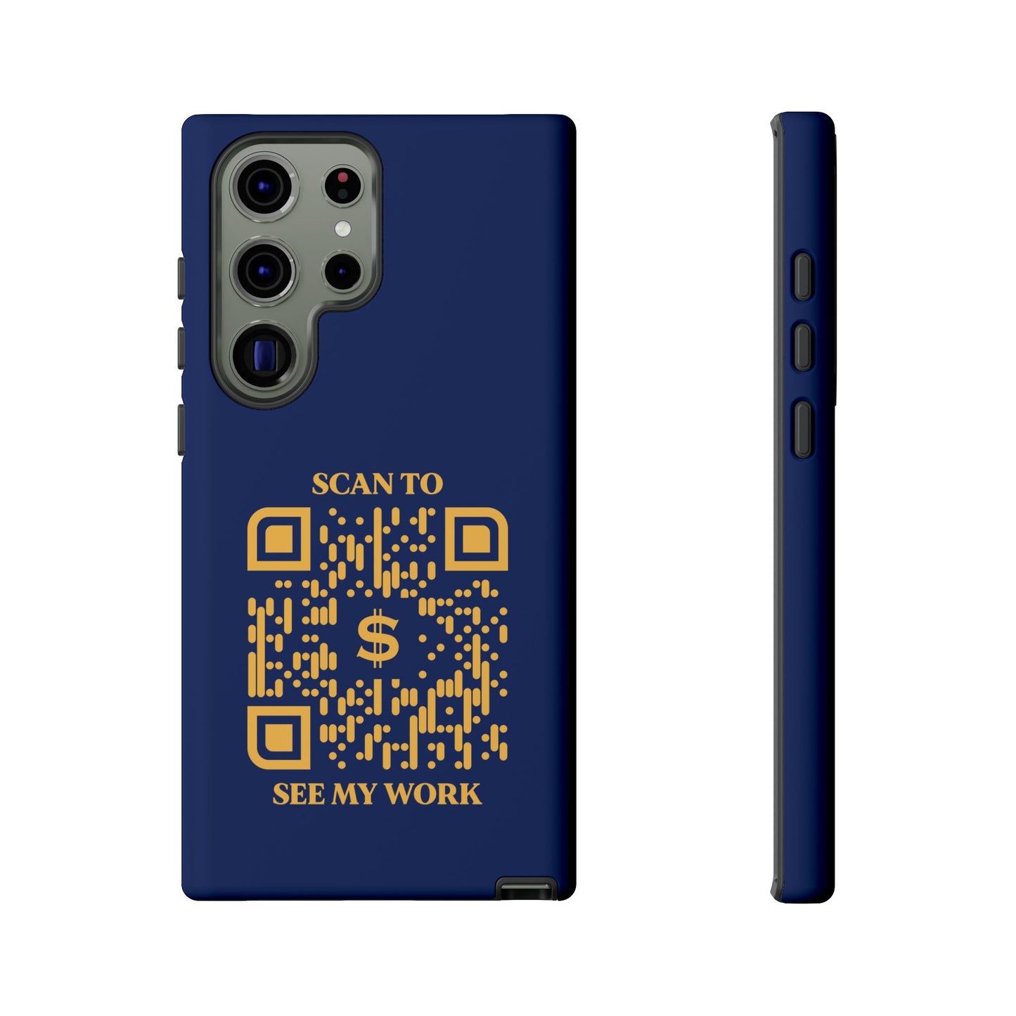 Business & Networking – Tough Case – Navy – Scan to See My Work