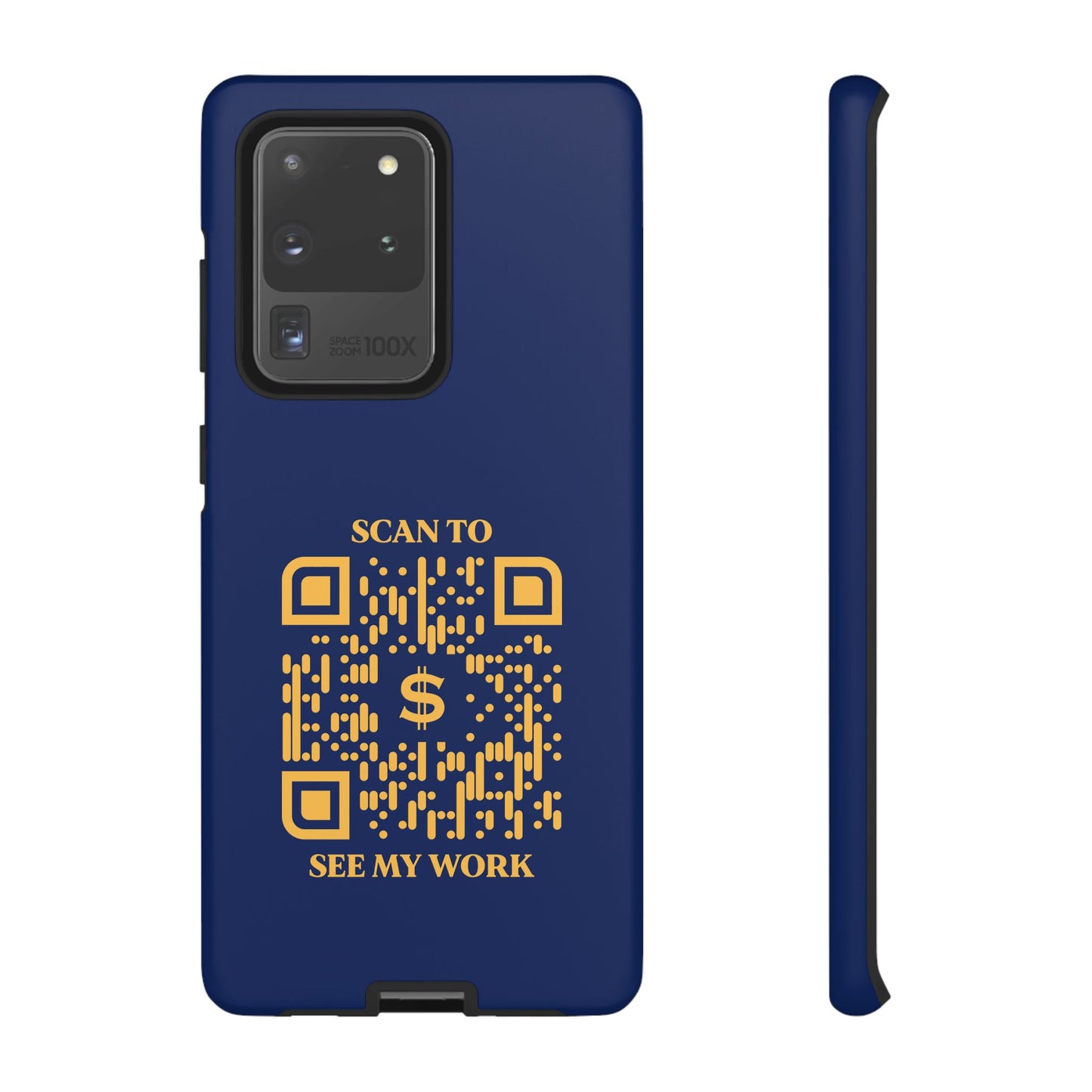 Business & Networking – Tough Case – Navy – Scan to See My Work