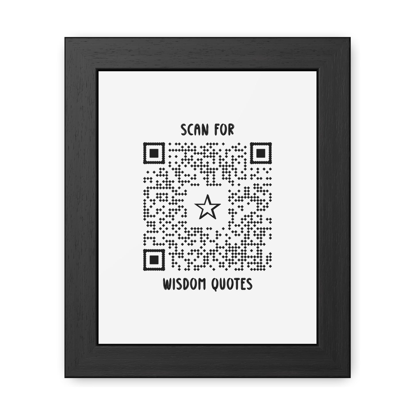 Inspiration – Framed Poster – White – Scan for Wisdom Quotes