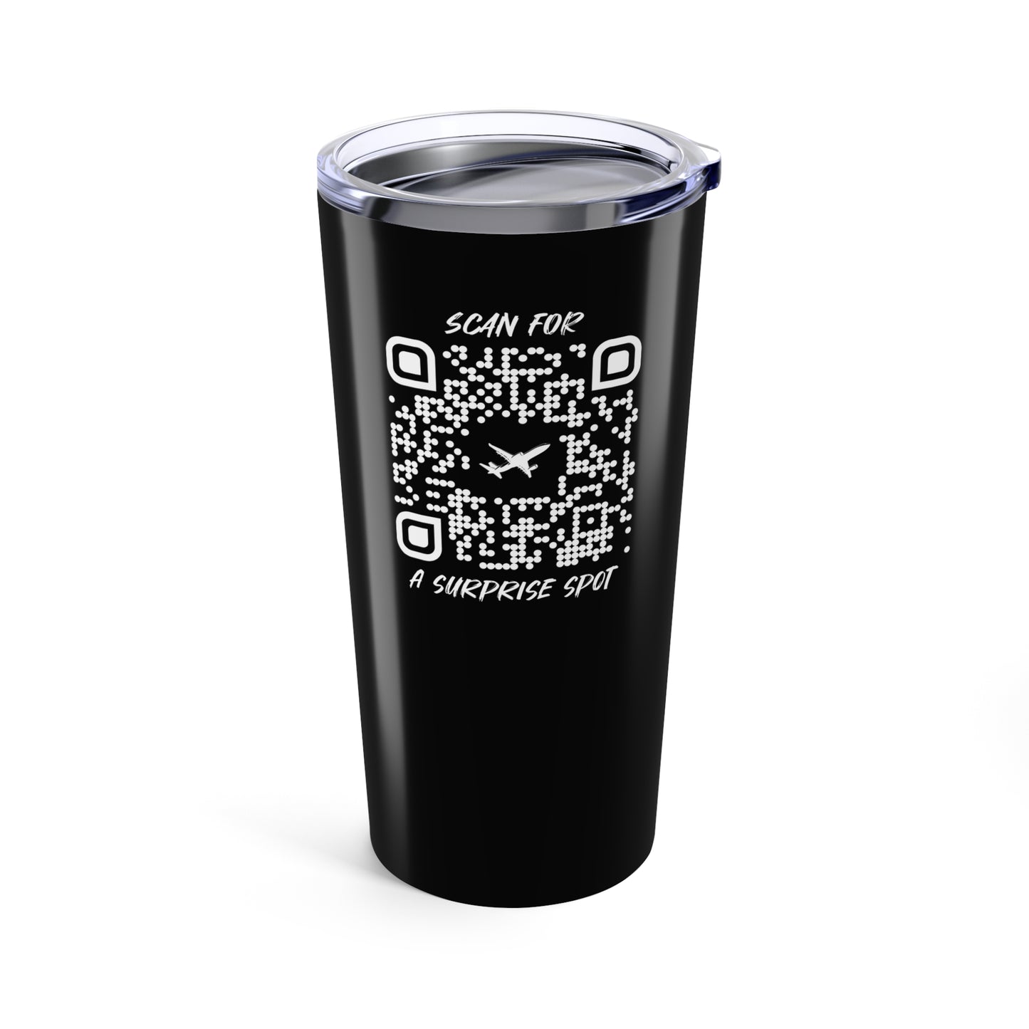 Travel – Tumbler – Black – Scan for a Surprise Spot