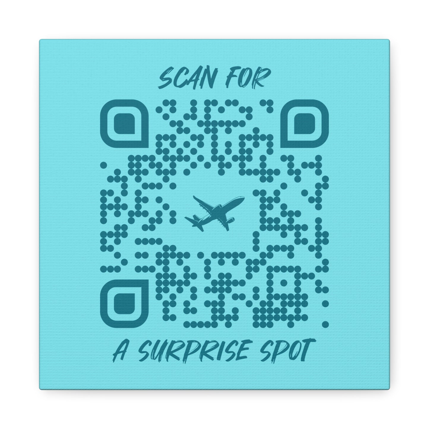 Travel – Canvas – Blue – Scan for a Surprise Spot
