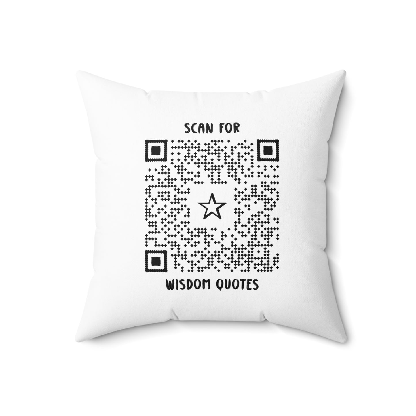 Inspiration – Pillow – White – Scan for Wisdom Quotes