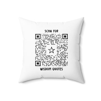 Inspiration – Pillow – White – Scan for Wisdom Quotes