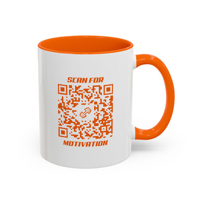 Fitness – Mug – Orange – Scan for Motivation