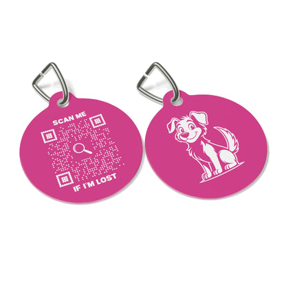 Pet Collection – Dog Tag – Fuchsia – Scan Me If I'm Lost