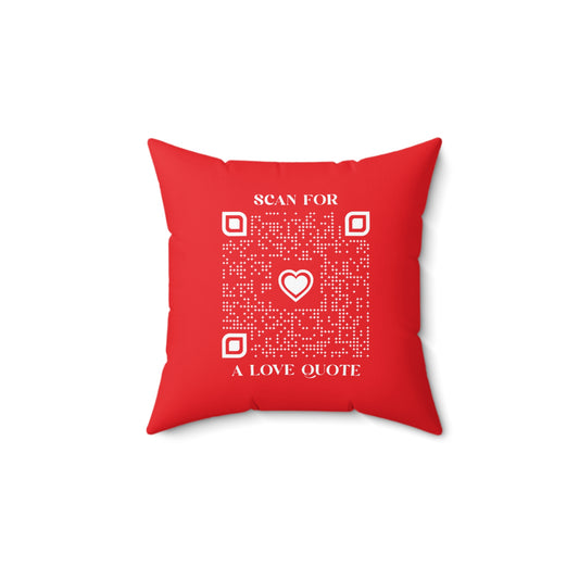 Love – Pillow – Red – Scan for a Love Quote