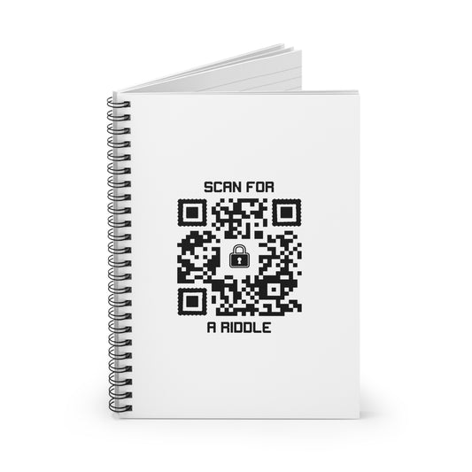 Hidden – Notebook – White – Scan for a Riddle