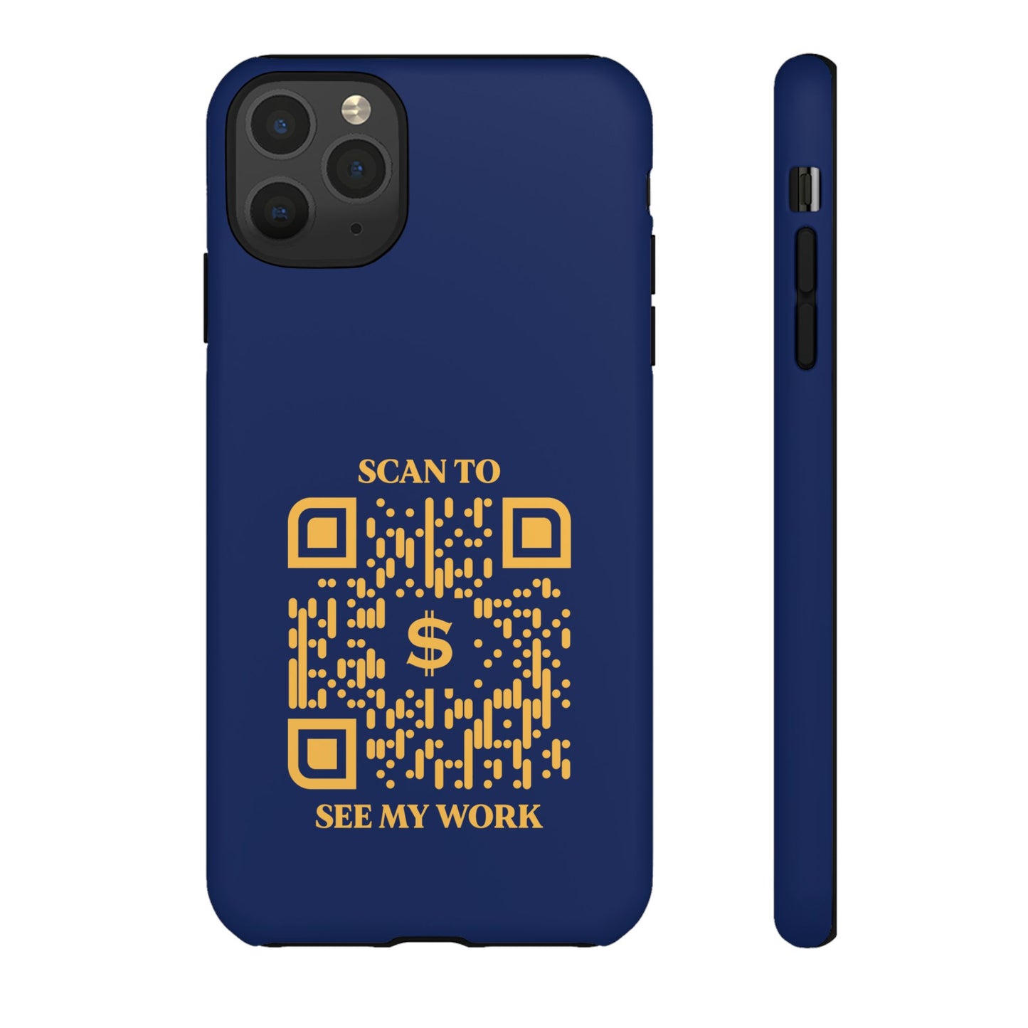 Business & Networking – Tough Case – Navy – Scan to See My Work