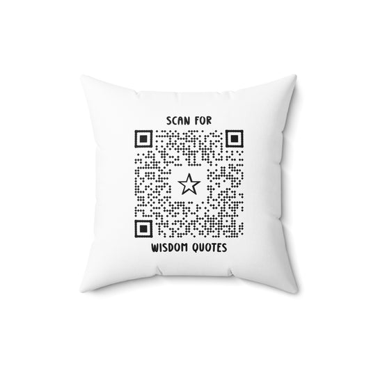 Inspiration – Pillow – White – Scan for Wisdom Quotes