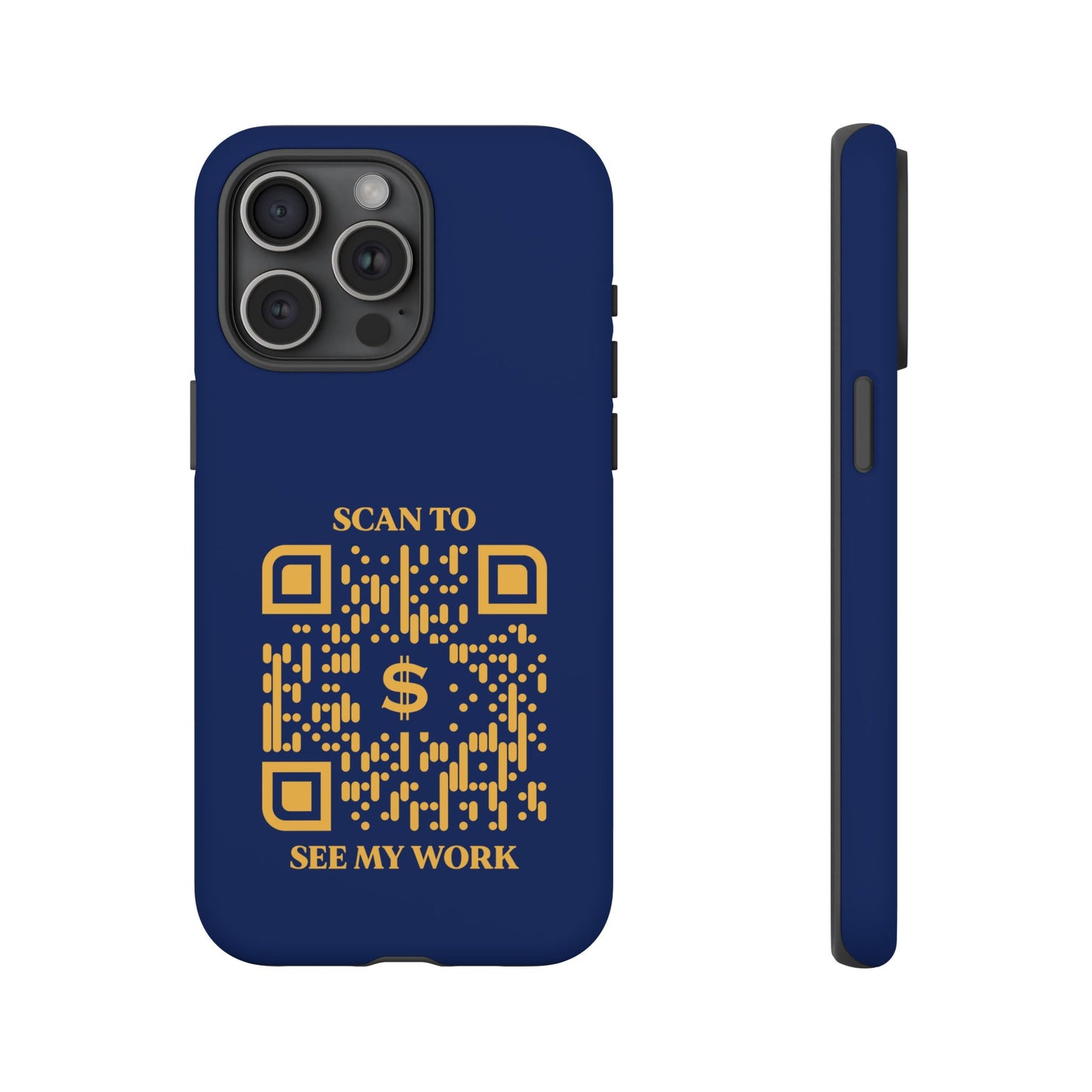 Business & Networking – Tough Case – Navy – Scan to See My Work