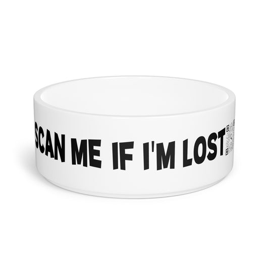 Pet Collection – Bowl – White – Scan Me If I'm Lost