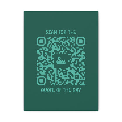 Home & Cozy – Canvas – Green – Scan for the Quote of the Day