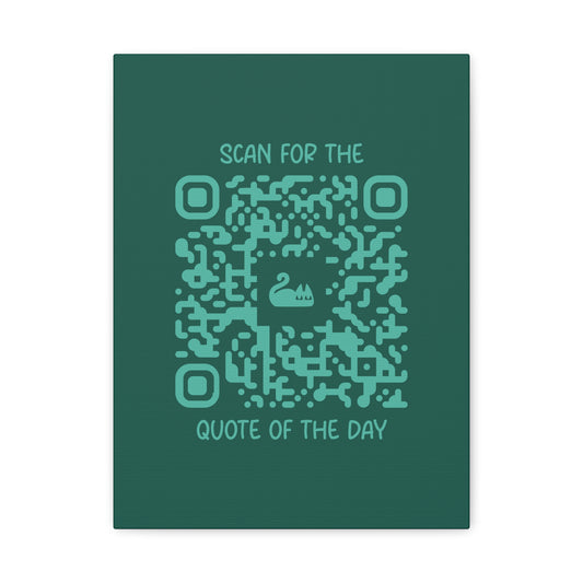 Home & Cozy – Canvas – Green – Scan for the Quote of the Day
