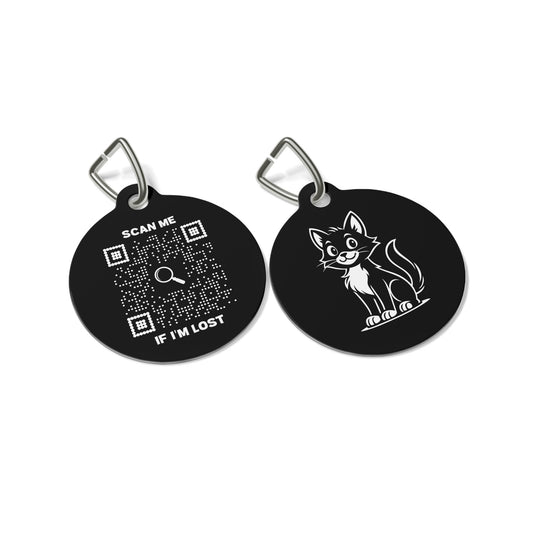 Lost & Found – Cat Tag – Black – Scan Me If I'm Lost