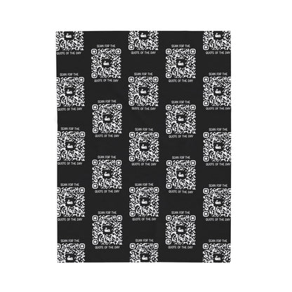 Home & Cozy – Blanket – Black – Scan for the Quote of the Day
