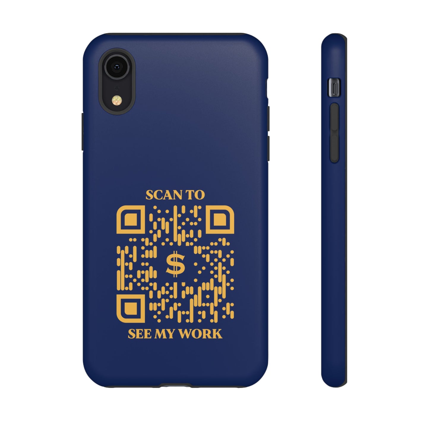 Business & Networking – Tough Case – Navy – Scan to See My Work