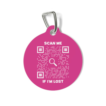 Pet Collection – Cat Tag – Fuchsia – Scan Me If I'm Lost