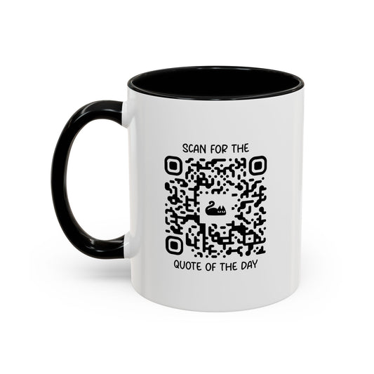 Home & Cozy – Mug – Black – Scan for the Quote of the Day