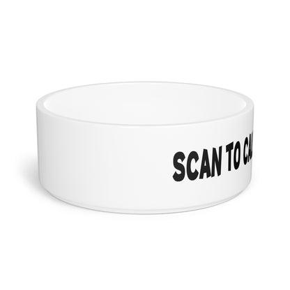 Pet Collection – Bowl – White – Scan to Call My Parents