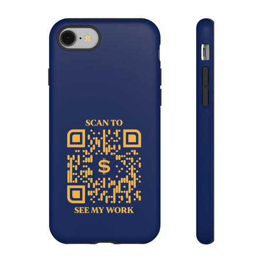 Business & Networking – Tough Case – Navy – Scan to See My Work