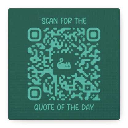 Home & Cozy – Canvas – Green – Scan for the Quote of the Day