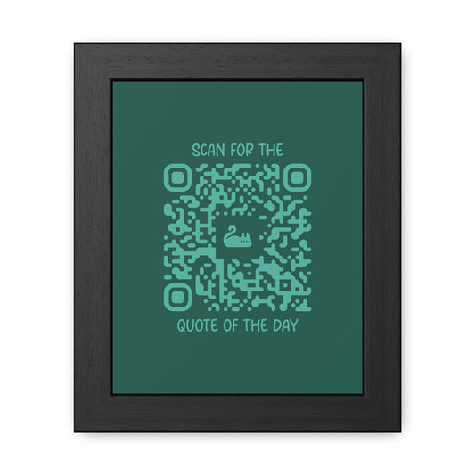 Home & Cozy – Framed Poster – Green – Scan for the Quote of the Day