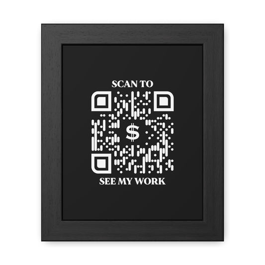 Business & Networking – Framed Poster – Black – Scan to See My Work