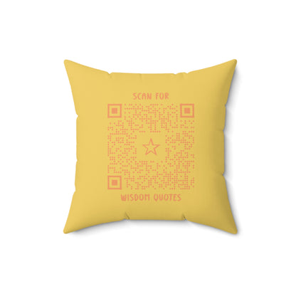 Inspiration – Pillow – Yellow – Scan for Wisdom Quotes
