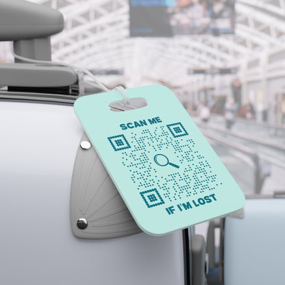 Travel – Luggage Tag – Green – Plane Design – Scan Me If I'm Lost