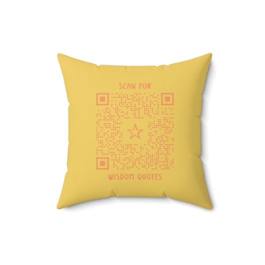 Inspiration – Pillow – Yellow – Scan for Wisdom Quotes