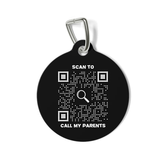Pet Collection – Pet Tag – Black – Scan To Call My Parents