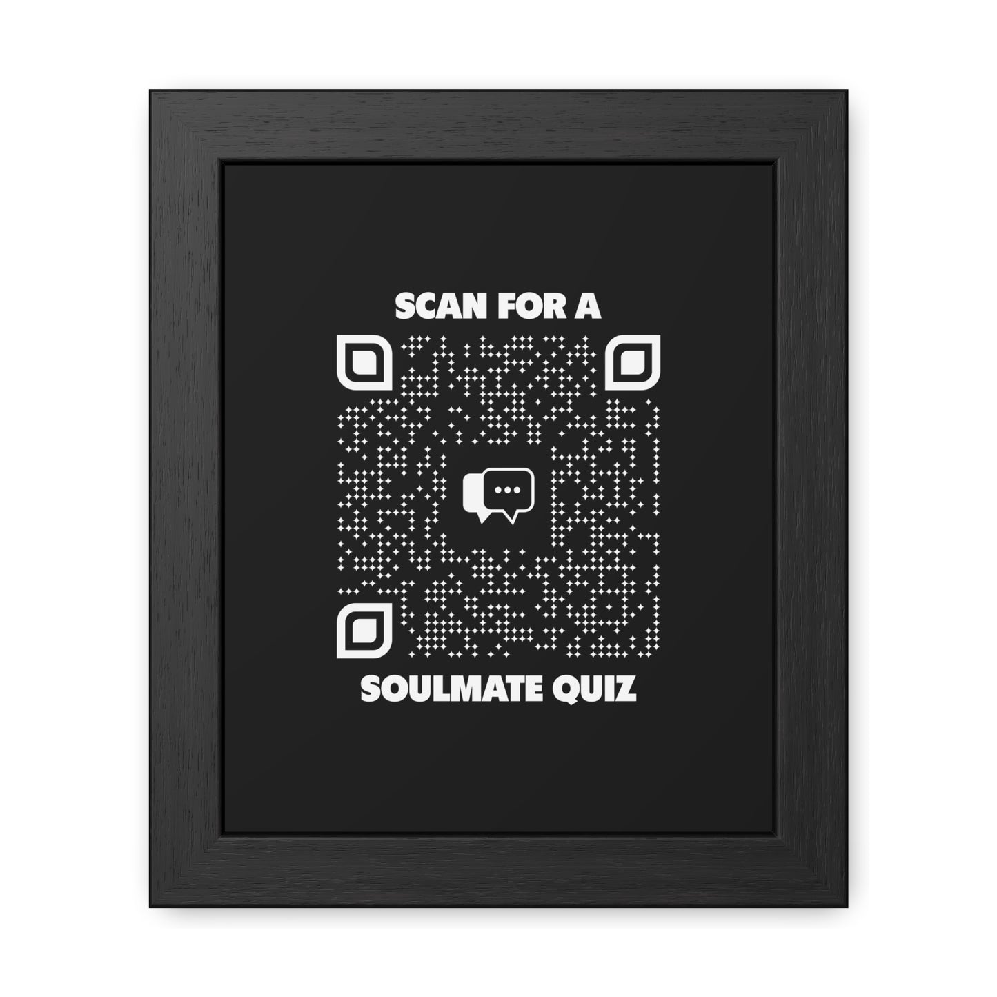 Dating – Framed Poster – Black – Scan for a Soulmate Quiz