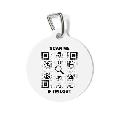 Pet Collection – Cat Tag – White – Scan Me If I'm Lost