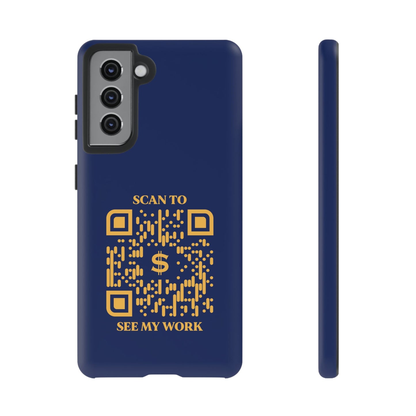 Business & Networking – Tough Case – Navy – Scan to See My Work