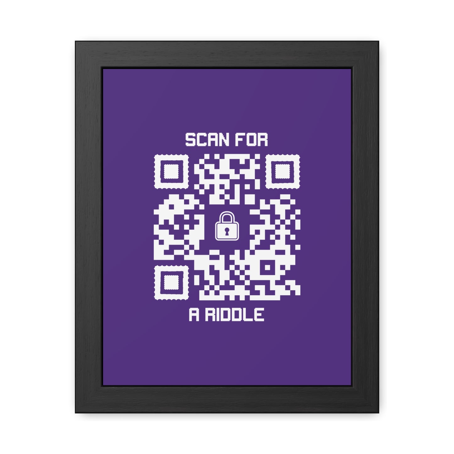 Hidden – Framed Poster – Purple – Scan for a Riddle