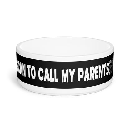 Pet Collection – Bowl – Black – Scan to Call My Parents