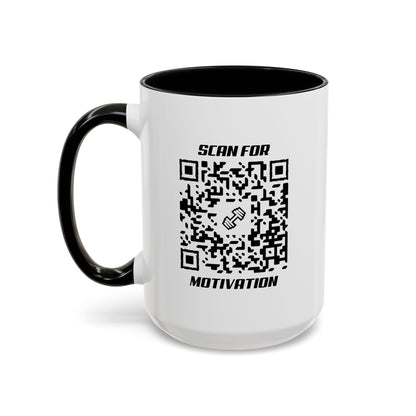 Fitness – Mug – Black – Scan for Motivation