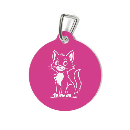 Pet Collection – Cat Tag – Fuchsia – Scan Me If I'm Lost