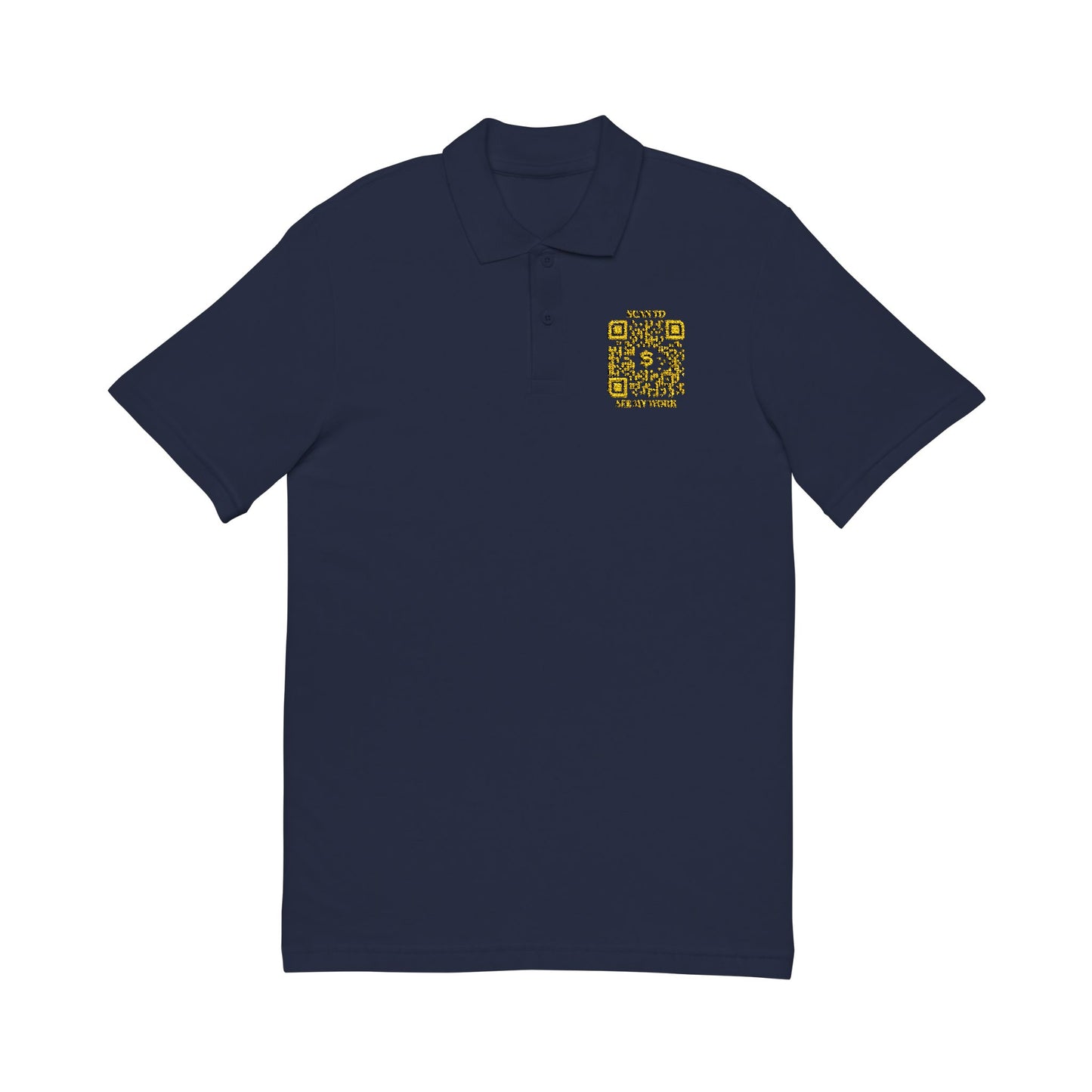 Business & Networking – Polo – Navy – Scan to See My Work