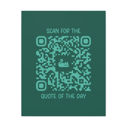Home & Cozy – Canvas – Green – Scan for the Quote of the Day