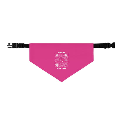 Pet Collection – Pet Bandana Collar – Fuchsia – Scan Me If I'm Lost