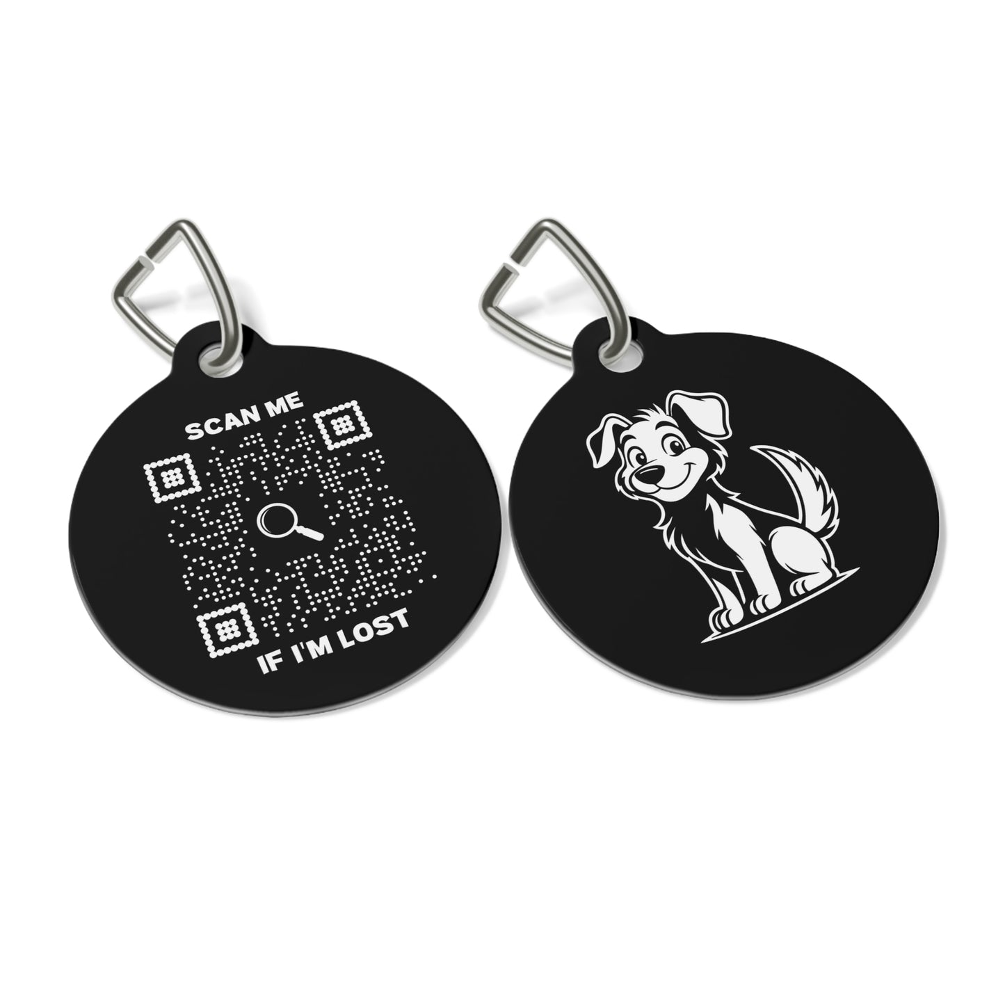 Pet Collection – Dog Tag – Black – Scan Me If I'm Lost