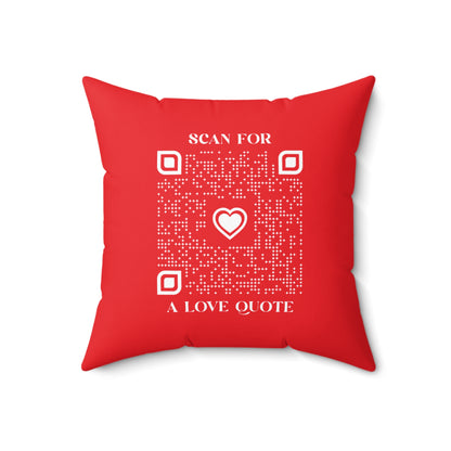Love – Pillow – Red – Scan for a Love Quote