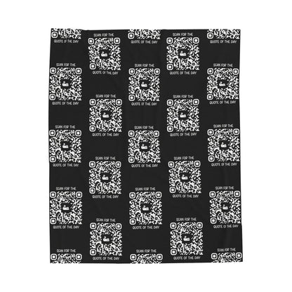 Home & Cozy – Blanket – Black – Scan for the Quote of the Day