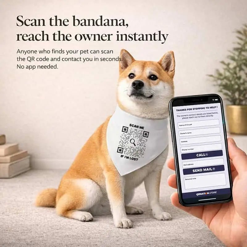 Bandana Collar – Scan Me If I'm Lost - QR NATION
