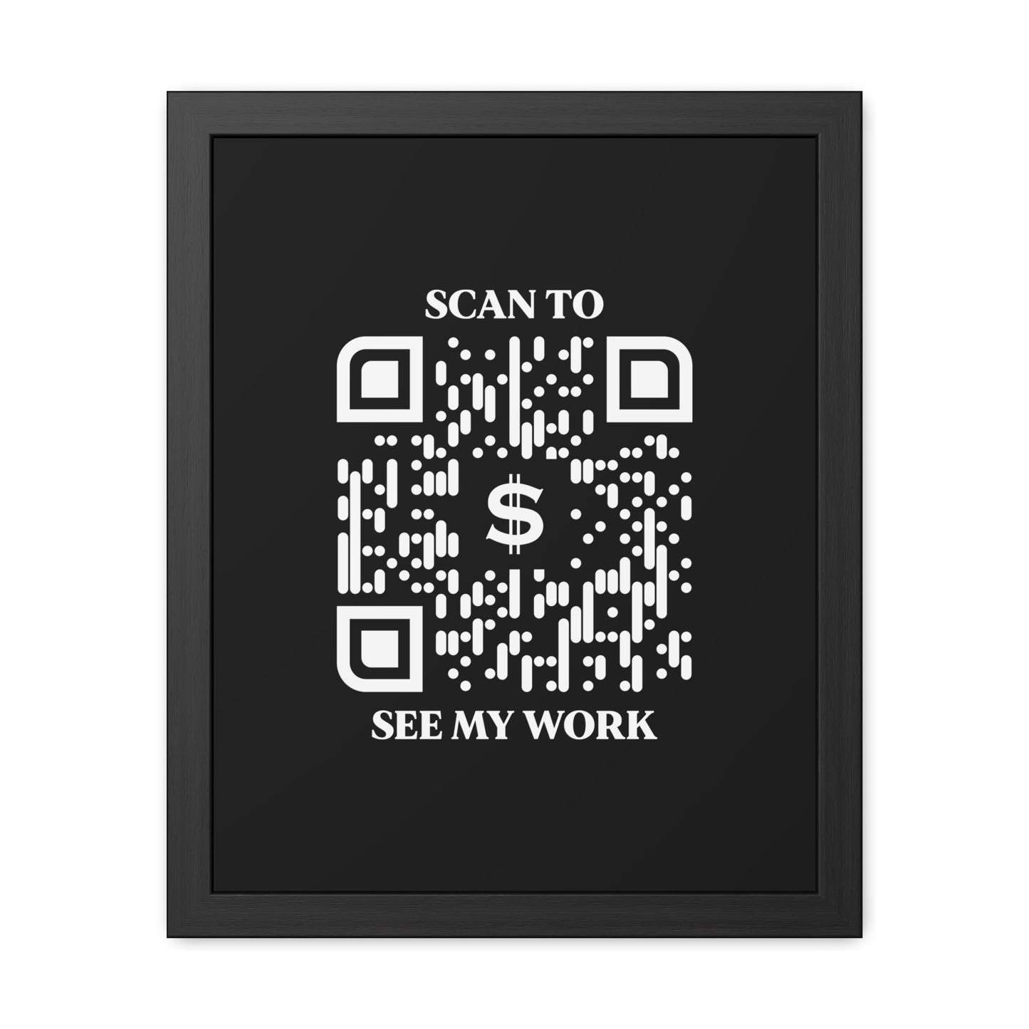 Business & Networking – Framed Poster – Black – Scan to See My Work - QR NATION