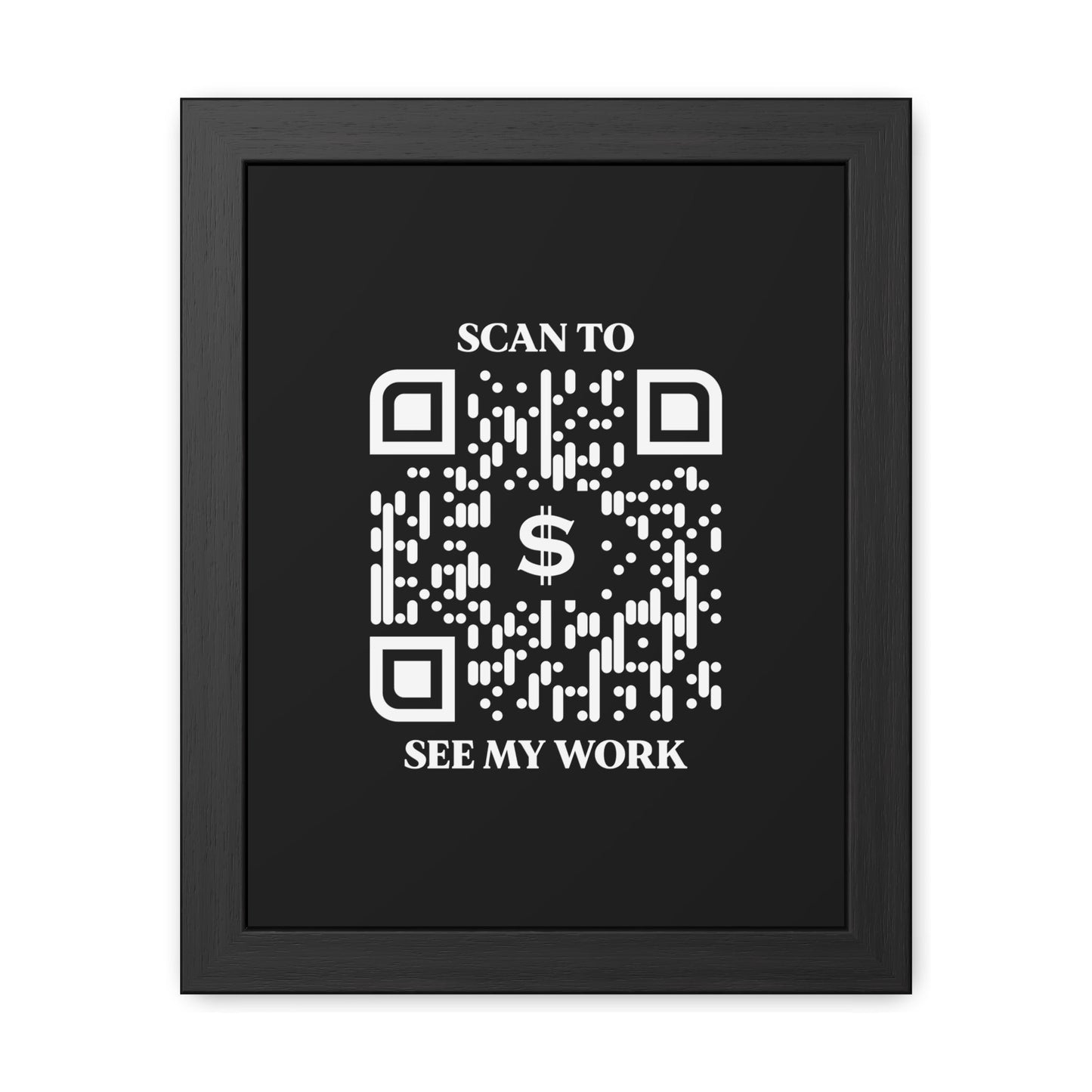 Business & Networking – Framed Poster – Black – Scan to See My Work - QR NATION