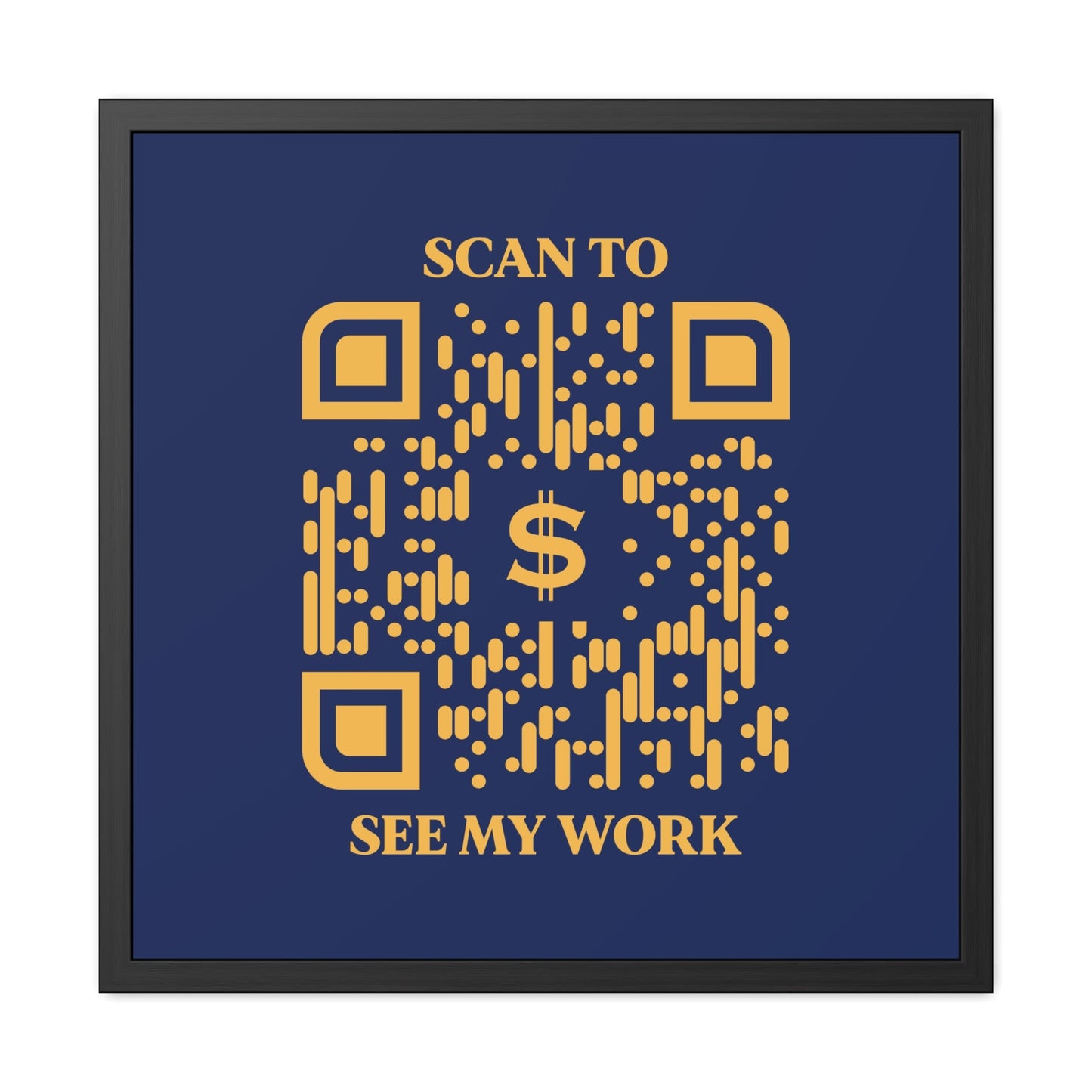 Business & Networking – Framed Poster – Navy – Scan to See My Work - QR NATION