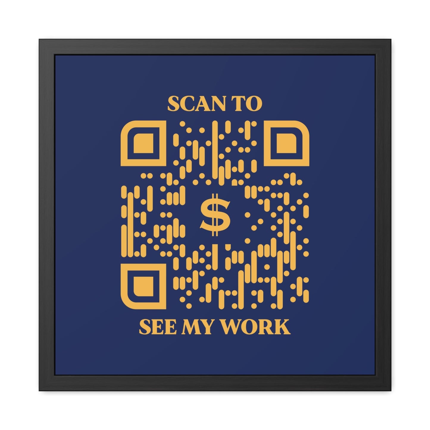 Business & Networking – Framed Poster – Navy – Scan to See My Work - QR NATION